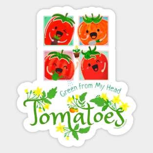 Green from My Head Tomatoes - Punny Garden Sticker